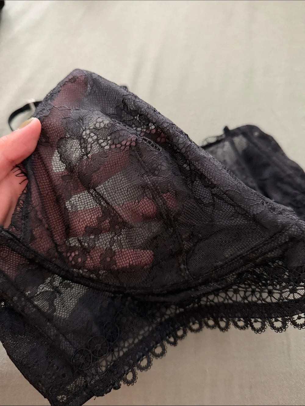 Victoria's Secret Black Sheer Lace Halter Bralette